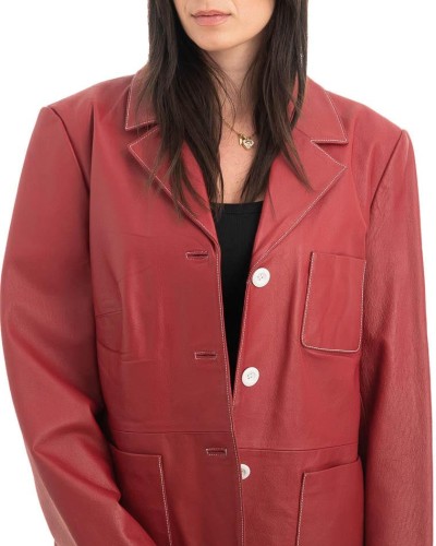 Γνήσιο Γυναικέιο Δερμάτινο Σακάκι - H83