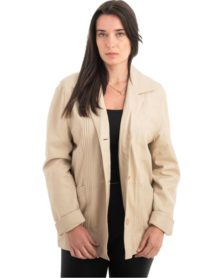 Γνήσιο Γυναικέιο Δερμάτινο Σακάκι - H88