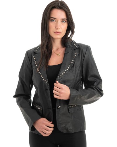 Γνήσιο Γυναικέιο Δερμάτινο Σακάκι - H89