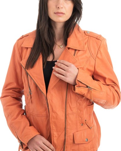 Γνήσιο Γυναικέιο Δερμάτινο Μπουφάν - H90