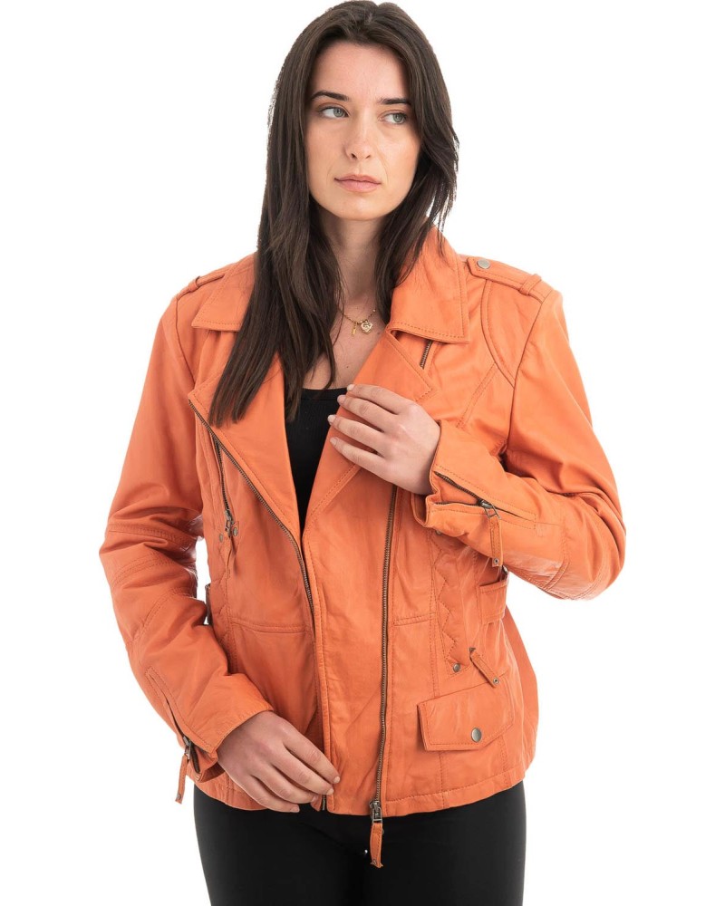 Γνήσιο Γυναικέιο Δερμάτινο Μπουφάν - H90