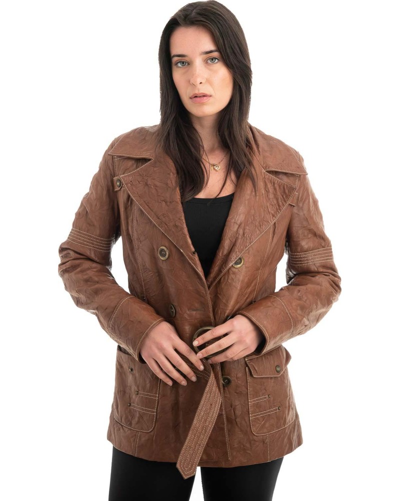 Γνήσιο Γυναικέιο Δερμάτινο Σακάκι - H92