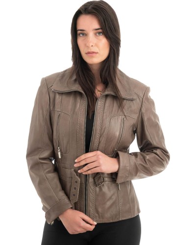 Γνήσιο Γυναικέιο Δερμάτινο Μπουφάν - H93