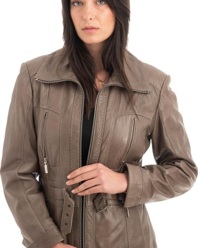 Γνήσιο Γυναικέιο Δερμάτινο Μπουφάν - H93