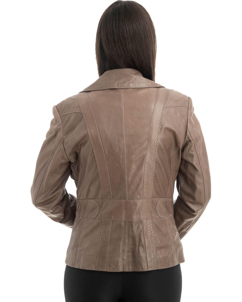 Γνήσιο Γυναικέιο Δερμάτινο Μπουφάν - H93