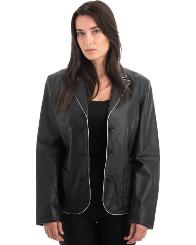 Γνήσιο Γυναικέιο Δερμάτινο Σακάκι - H96