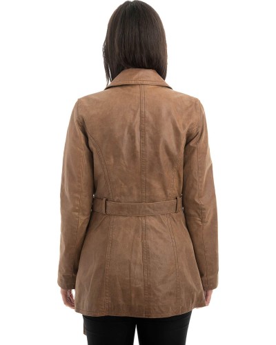 Γνήσιο Γυναικέιο Δερμάτινο Παλτό - H97