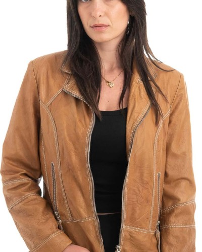 Γνήσιο Γυναικέιο Δερμάτινο Μπουφάν - H99