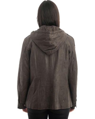 Γνήσιο Γυναικέιο Δερμάτινο Μπουφάν - H100