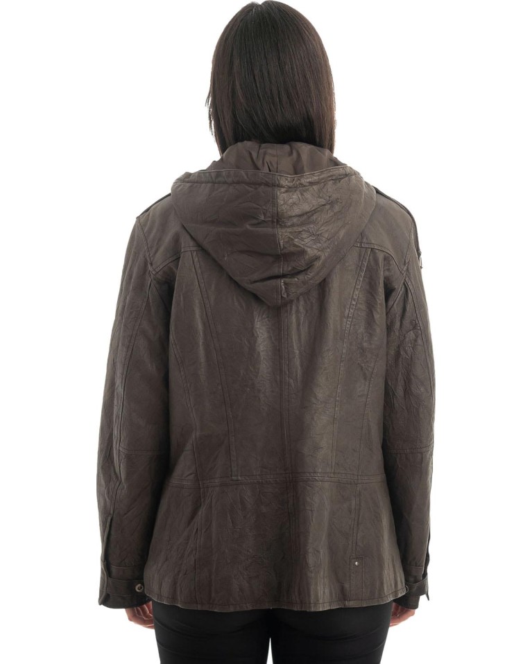 Γνήσιο Γυναικέιο Δερμάτινο Μπουφάν - H100