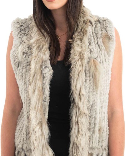 Γνήσια Γυναικεία Φυσική Γούνα Γιλέκο - H845