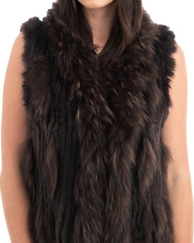 Γνήσια Γυναικεία Φυσική Γούνα Γιλέκο - H853