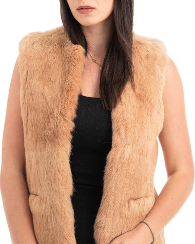 Γνήσια Γυναικεία Φυσική Γούνα Γιλέκο - H856