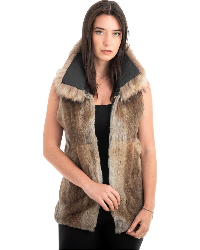 Γνήσια Γυναικεία Φυσική Γούνα Γιλέκο - H869