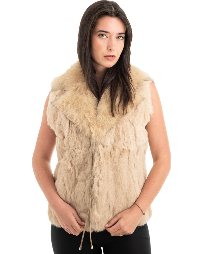 Γνήσια Γυναικεία Φυσική Γούνα Γιλέκο - H874