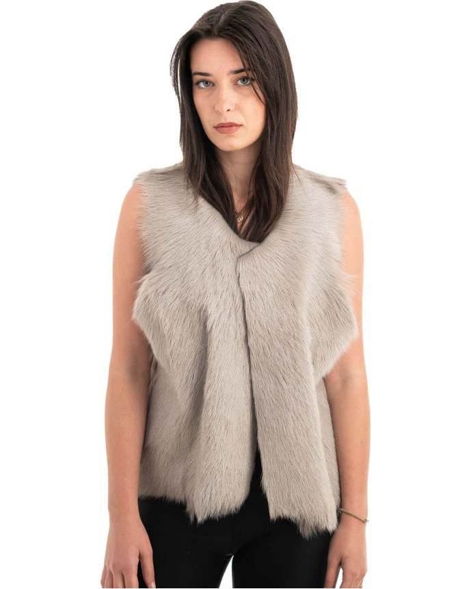 Γνήσια Γυναικεία Φυσική Γούνα Γιλέκο - H890