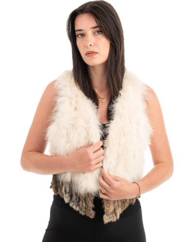 Γνήσια Γυναικεία Φυσική Γούνα Γιλέκο - H903