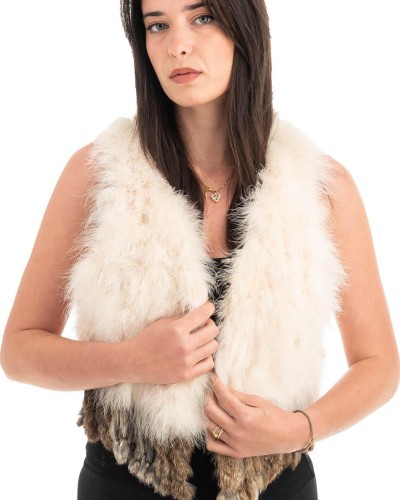 Γνήσια Γυναικεία Φυσική Γούνα Γιλέκο - H903