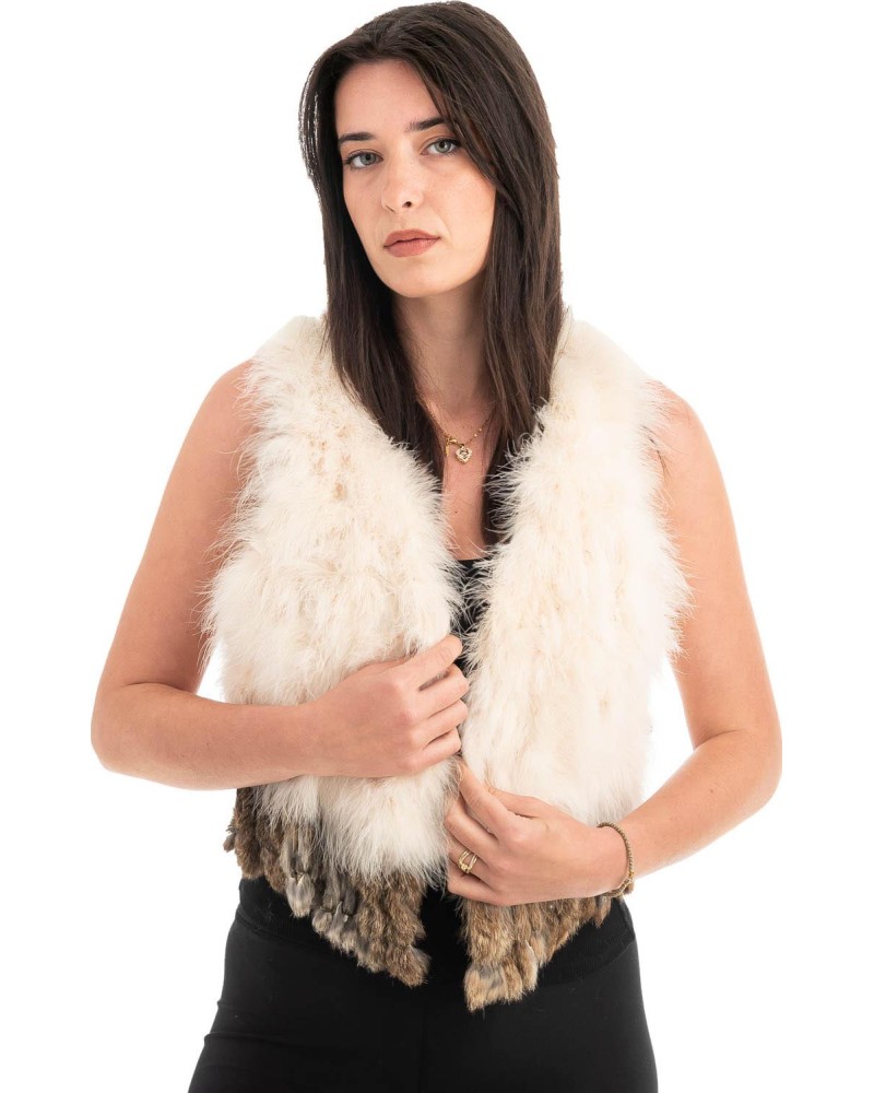 Γνήσια Γυναικεία Φυσική Γούνα Γιλέκο - H903