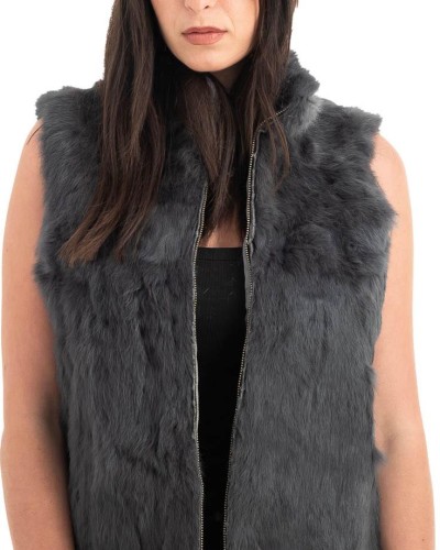 Γνήσια Γυναικεία Φυσική Γούνα Γιλέκο - H904