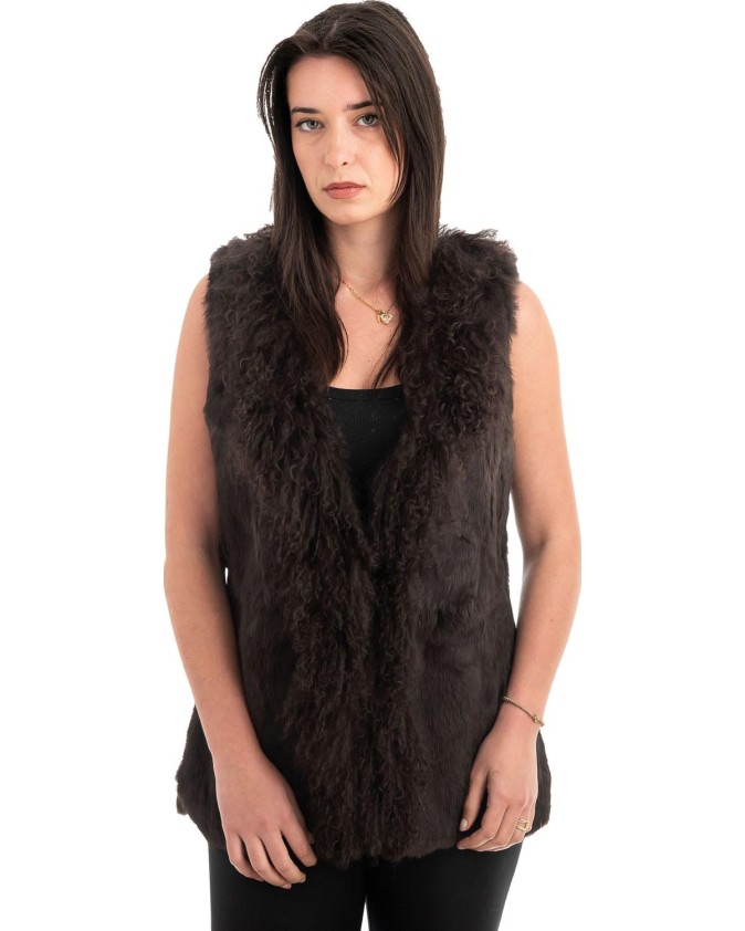 Γνήσια Γυναικεία Φυσική Γούνα Γιλέκο - H917