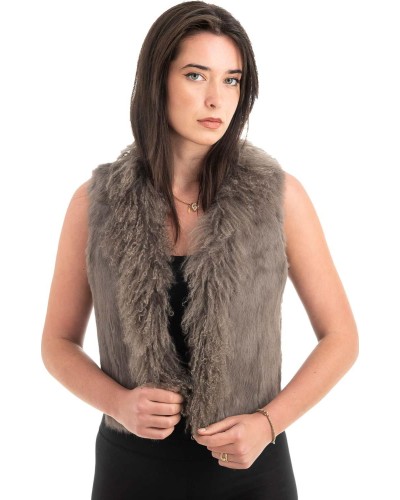 Γνήσια Γυναικεία Φυσική Γούνα Γιλέκο - H975