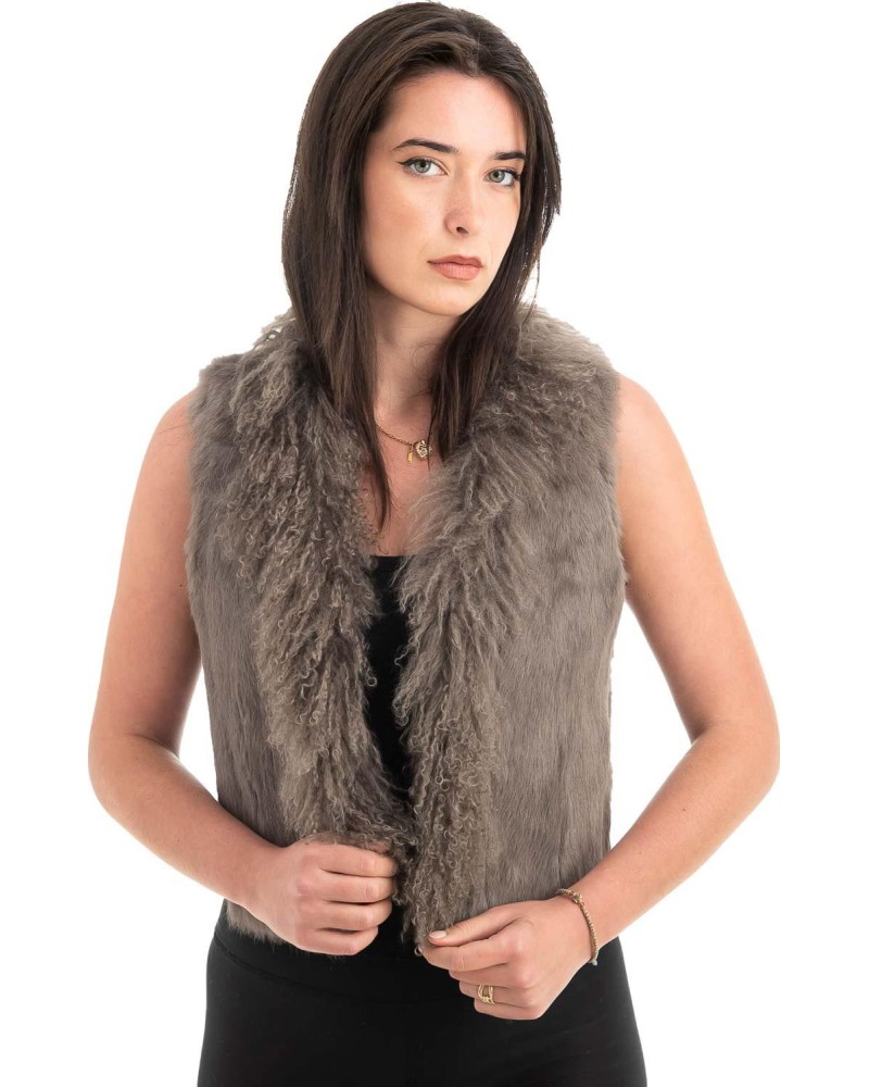 Γνήσια Γυναικεία Φυσική Γούνα Γιλέκο - H975