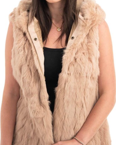 Γνήσια Γυναικεία Φυσική Γούνα Γιλέκο - H980
