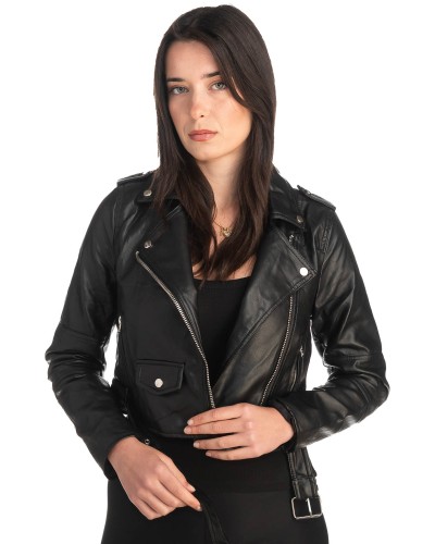 Δερμάτινο γυναικείο μπουφάν - K747