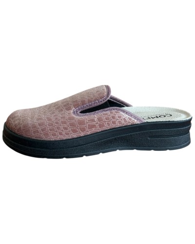 Γυναικεία Δερμάτινη Ανατομική Παντόφλα  - M869