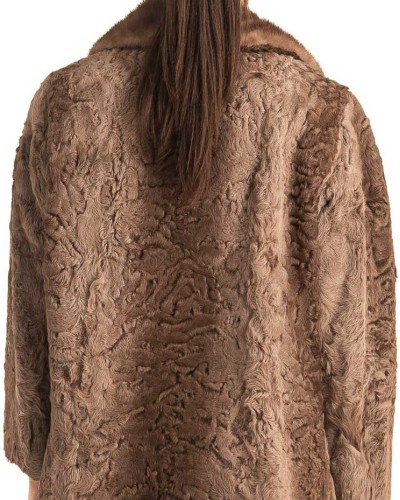 Γνήσια Γυναικεία Φυσική Γούνα Με Βιζόν Γιακά - T13