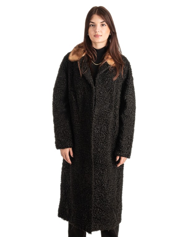 Γνήσια Γυναικεία Φυσική Γούνα Με Βιζόν Γιακά - T217