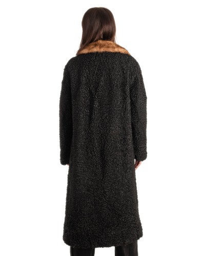 Γνήσια Γυναικεία Φυσική Γούνα Με Βιζόν Γιακά - T217