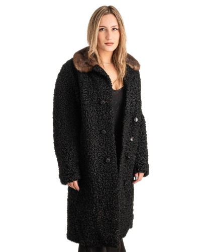 Γνήσια Γυναικεία Φυσική Γούνα Με Βιζόν Γιακά - T240