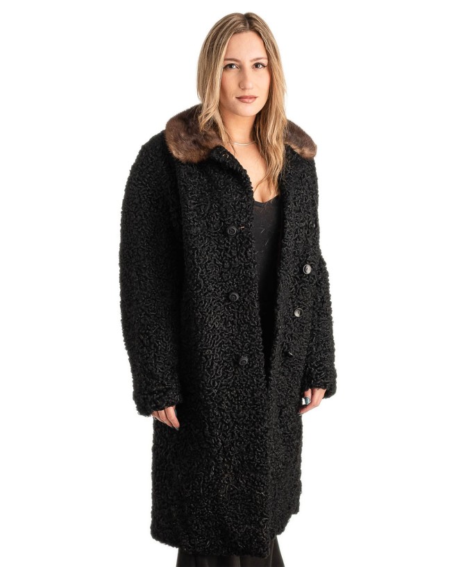 Γνήσια Γυναικεία Φυσική Γούνα Με Βιζόν Γιακά - T240