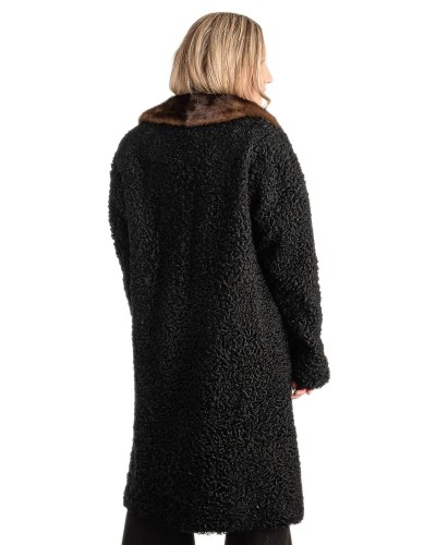 Γνήσια Γυναικεία Φυσική Γούνα Με Βιζόν Γιακά - T240