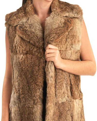 Γνήσια Γυναικεία Φυσική Γούνα Γιλέκο - T25