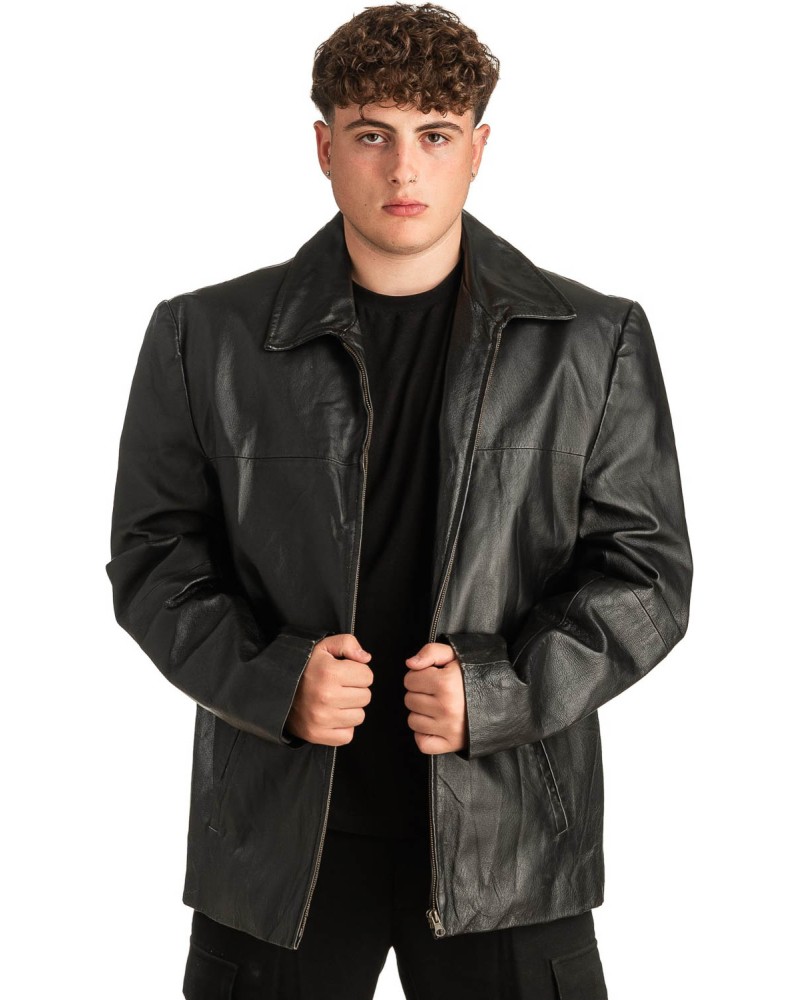 Γνήσιο Ανδρικό Δερμάτινο Μπουφάν - T304