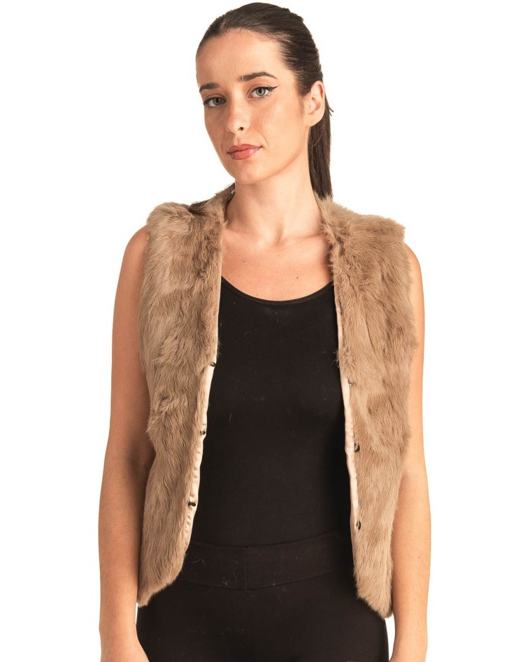 Γνήσια Γυναικεία Φυσική Γούνα Γιλέκο - T31