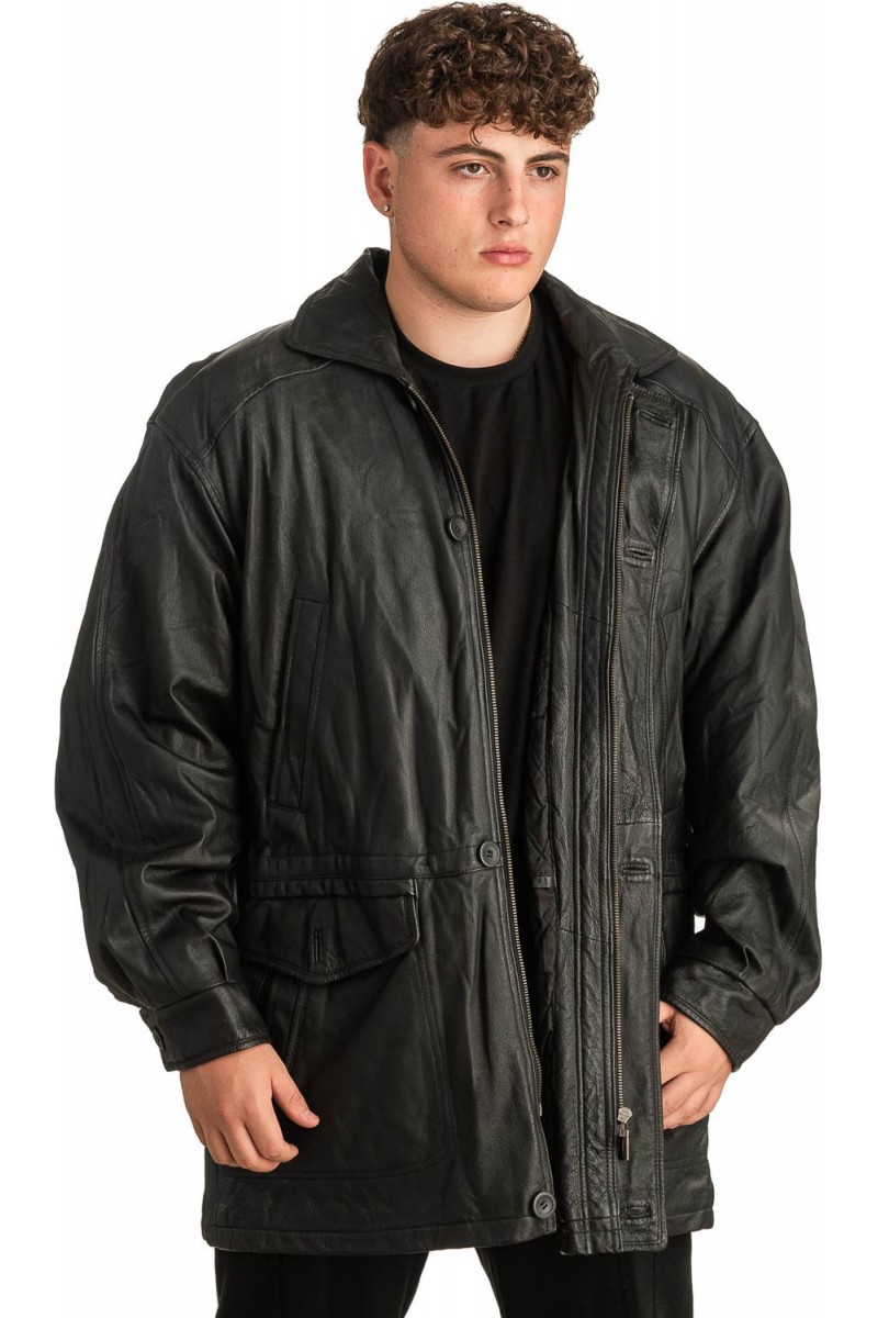 Γνήσιο Ανδρικό Δερμάτινο Μπουφάν - T316