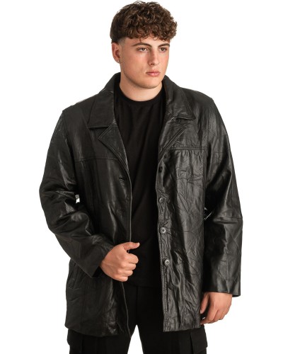 Γνήσιο Ανδρικό Δερμάτινο Παλτό - T321