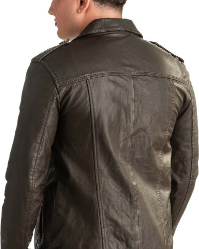 Γνήσιο Ανδρικό Δερμάτινο Μπουφάν - T330
