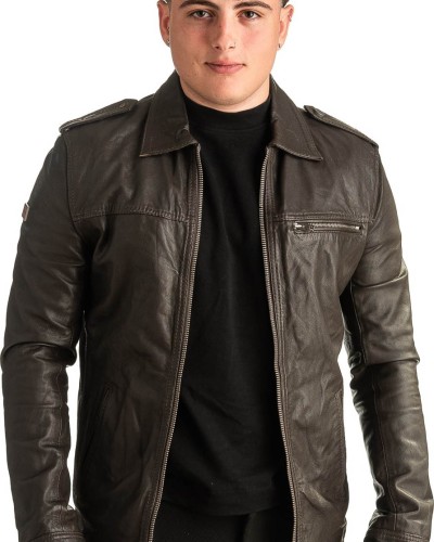 Γνήσιο Ανδρικό Δερμάτινο Μπουφάν - T330
