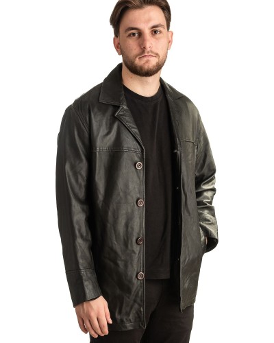 Γνήσιο Ανδρικό Δερμάτινο Μπουφάν - T337