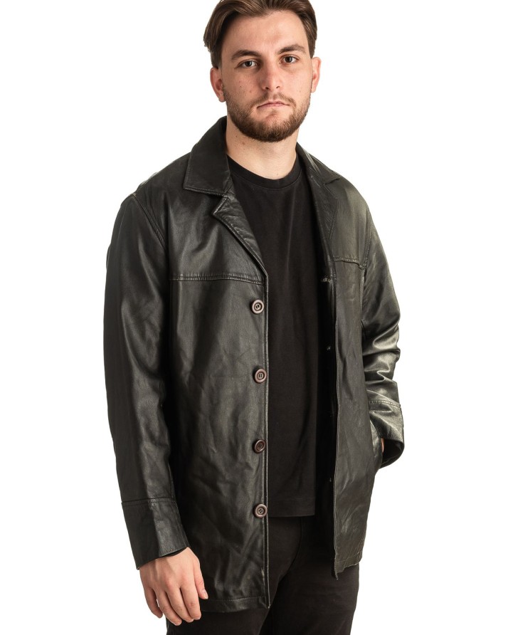 Γνήσιο Ανδρικό Δερμάτινο Μπουφάν - T337