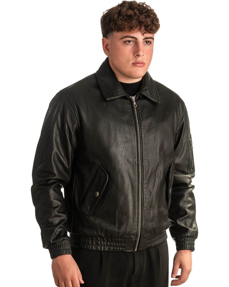 Γνήσιο Ανδρικό Δερμάτινο Μπουφάν - T341