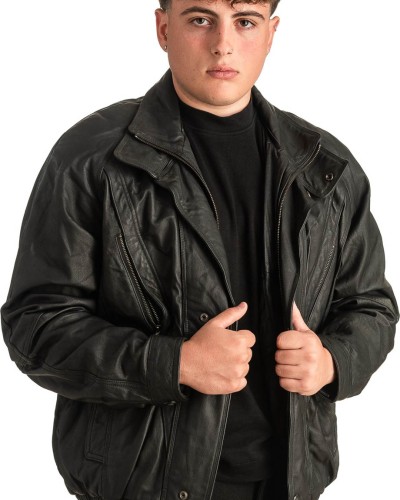 Γνήσιο Ανδρικό Δερμάτινο Μπουφάν - T346