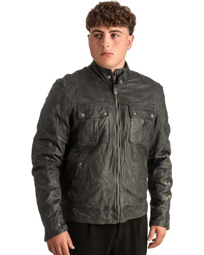 Γνήσιο Ανδρικό Δερμάτινο Μπουφάν - T350