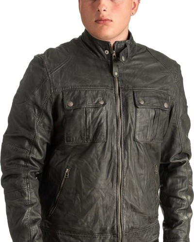 Γνήσιο Ανδρικό Δερμάτινο Μπουφάν - T350
