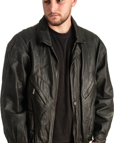 Γνήσιο Ανδρικό Δερμάτινο Μπουφάν - T355